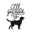 with retriever silhouette and lettering text vector image vector image