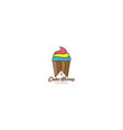 abstract cakes with home logo design icon symbol vector image