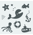 set of offshore facilities vector image