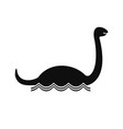 loch ness monster silhouette in lake on white vector image