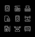 set line icons gadget vector image vector image