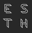 collection letters s t e h identity logo vector image