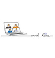 laptop notebook computer with people online vector image