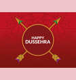 Happy dussehra and bow with arrow on blue mandala Vector Image