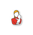 mother holding newborn bapatch vector image vector image