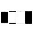 set of white and black smartphones vector image