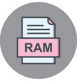 ram file document icon vector image vector image