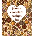gift card background with chocolate cookies vector image
