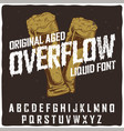 good handcrafted font for any label design vector image vector image