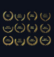 golden laurel or palm wreath leaf shapes winner vector image vector image