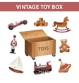 vintage toy box set vector image vector image