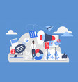 business people with megaphone announce sales vector image vector image