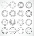 grunge round paper stickers black and white 1 vector image