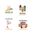 logo design with thailand travel concept vector image