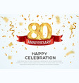 80 years anniversary banner template vector image