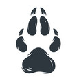 animal footprint pet dog or wolf paw vector image
