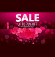 background valentines day sale offer red hearts vector image vector image