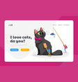 people and pet landing page template characters vector image