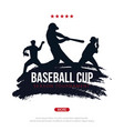 baseball banner with players sports posters vector image