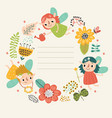 fairies on a floral background vector image vector image