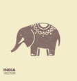 elephant stylized flat icon with scuffing effect vector image vector image