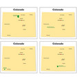 four small maps of the colorado national parks vector image vector image