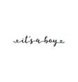 hand sketched it is a boy quote as logo lettering vector image
