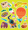 lovely collection of yellow and orange stickers vector image