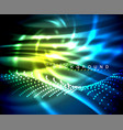 neon glowing techno lines hi-tech futuristic vector image