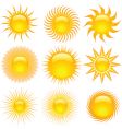 sun icons vector image vector image
