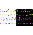 christmas lights set four lightbulb glowing vector image vector image