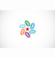 colorful circle shape star logo vector image vector image