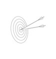 continuous one line drawing of target with two vector image
