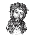 jesus christ with thorny wreath on his head vector image vector image