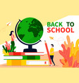 back to school banner or landing page in flat vector image vector image
