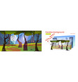 parallax background with jungle and mountains vector image vector image