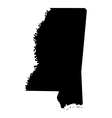 map of the us state of mississippi vector image vector image