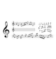 music notes sheet stave key vector image