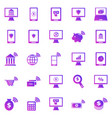 online banking gradient icons on white background vector image vector image
