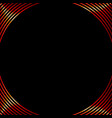 red shining round lines decorative frame on black vector image