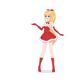 anime manga girl dressed in santa claus costume vector image