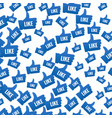 like symbol pattern background thumb up icon vector image