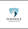 mountains shield logo design template vector image vector image