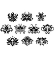 retro floral and foliage design elements vector image