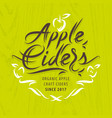 apple ciders calligraphic label vector image