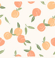 seamless pattern with peaches trendy hand vector image