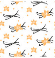 vanilla stick and flower seamless pattern vector image