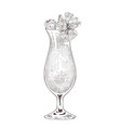 hand drawn drink glass vector image