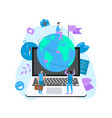 planet earth for travel flat design concept vector image