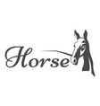 silhouette a horses head stylized vector image vector image